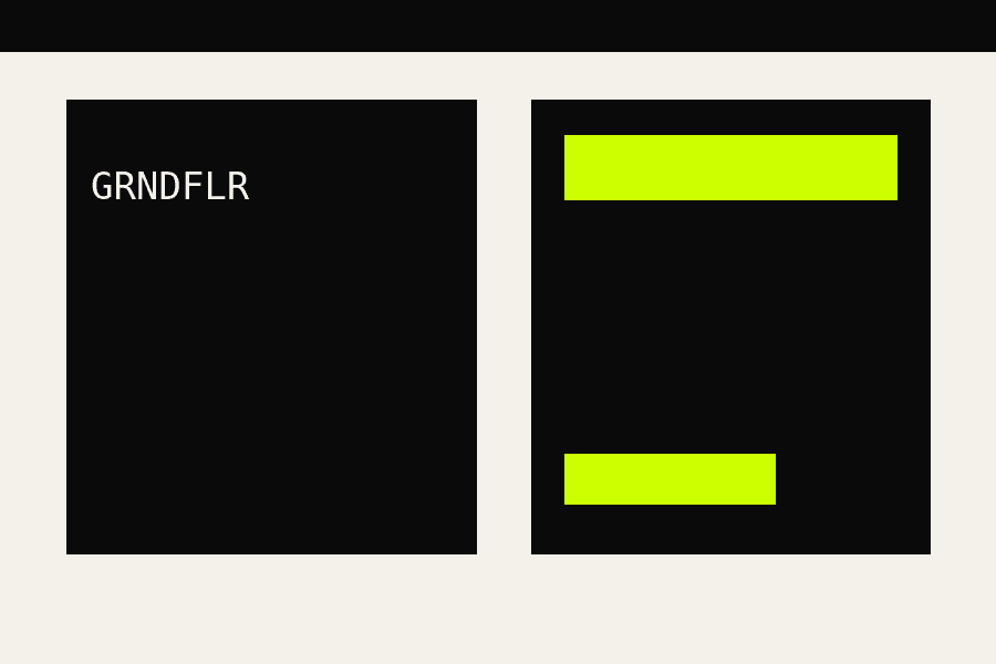 GRNDFLR.app landing page mockup