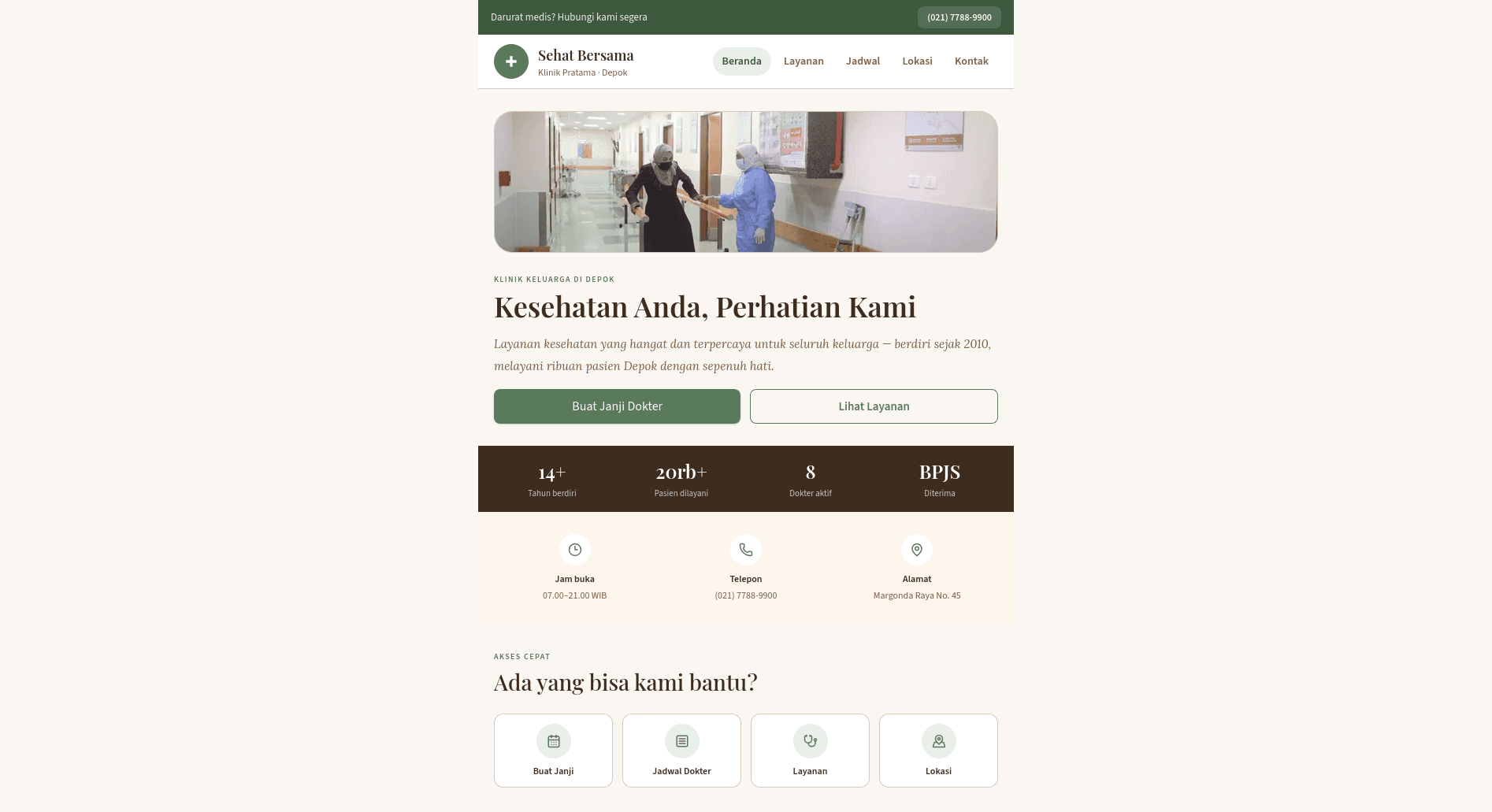 Klinik Mockup landing page mockup